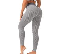 Merlvida Anti Cellulite Women's Leggings Ruched Butt Lift Gym Leggings Womens High Waist Tummy Control Opaque Scrunch Honeycomb Yoga Pants Bubble Textured Wrokout Sports Tights Gym Clothes Plus Size