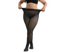 Merlvida Fleece Lined Tights Women Fake Translucent Thermal Winter Tights Ultra Thick Pantyhose Soft Stretchy Tights for Women with Fleece Lining High Waisted Warm Leggings Plus Size S-3XL