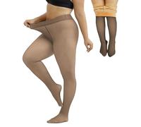 Merlvida Fleece Lined Tights Women Fake Translucent Thermal Winter Tights Ultra Thick Pantyhose Soft Stretchy Tights for Women with Fleece Lining High Waisted Warm Leggings Plus Size S-3XL