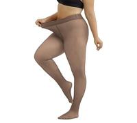 Merlvida Fleece Lined Tights Women Fake Translucent Thermal Winter Tights Ultra Thick Pantyhose Soft Stretchy Tights for Women with Fleece Lining High Waisted Warm Leggings Plus Size S-3XL