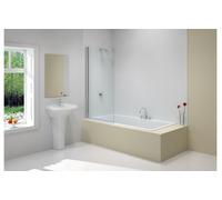 Merlyn Vivid Curved Bath Screen 800mm x 1500mm - Clear/Polished Chrome