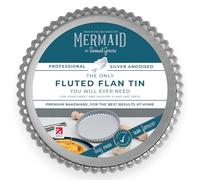 Mermaid Samuel Groves 1817 Fluted Flan Silver Anodised Loose Base (11")