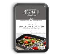 Mermaid 14" Hard Anodised Shallow Roasting Dish - UK Made Professional Naturally Non-Stick Oven Tray for Vegetables, Potatoes & Everyday Roasting (36cm x 26cm)