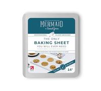Mermaid 14" Silver Anodised Baking Sheet - Non Toxic Professional Heavy Duty Aluminium Cookie Sheet, Naturally Non Stick, Warp-Resistant, Silver Anodised Bakeware - Made in England by Samuel Groves