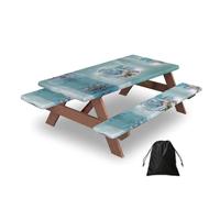 mermaid (3) Rectangular water-repellent picnic tablecloths, outdoor camping, picnic, BBQ