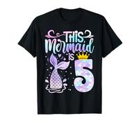 Mermaid 5th Birthday 5 Year Old Girl Five Yrs Happy Bday T-Shirt
