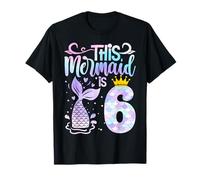 Mermaid 6th Birthday 6 Year Old Girl Six Yrs Happy Bday T-Shirt