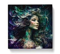 Mermaid Abstract Expressionism Canvas Wall Art Print 20x20 Inch