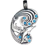 Mermaid and Dolphin for Harmony and Happiness - Fire and Ice Pendants Collection - A Lead-Free Pewter Necklace Range with Crystals - Gift Boxed