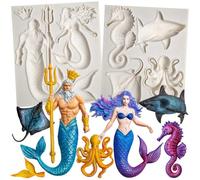 Mermaid and Sea Creatures Clay Molds for Crafts