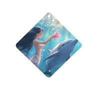 Mermaid And Whale Cute Car Air Fresheners Long Lasting Scent Car Mirror Hanging Scented Cards Tablets Rhombus