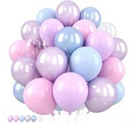 Mermaid Balloons, 50 Pcs Pastel Pink Purple for Girls Birthday Party