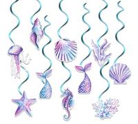 Mermaid Banner Shells Whale Beach Party Decorations Supplies Under the Sea Party Decorations for Indoor Outdoor