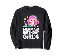 Mermaid Birthday Girl 4 Fourth Birthday Party Sweatshirt