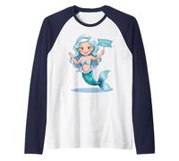 Mermaid Birthday Girl for Girls who Love Mermaids Undersea Raglan Baseball Tee