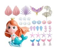 Mermaid Cake Decoration, Fishtail Bubbles Ornaments - Mermaid Cupcake Toppings Set | For Children Students Families Baking Holidays Party