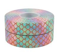 Mermaid Cake Decorations Grosgrain Ribbon - 2m x 22mm, Rose Gold & Pastel Rainbow Ribbons for Crafting, Ribbons for Gift Wrapping, Mermaid Party Decorations, Cake Toppers.