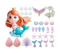 Mermaid Cake Decorations - Under The Sea Cake Toppers | Theme Party Decor Set | 30PCS Sea Animals Shell Starfish Cupcake Picks For Kids Birthday Baking Shower Dessert Table Supplies