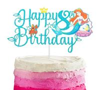 Mermaid Cake Topper 8th for Girls,Kids Birthday Cake Decorations,Mermaids Cartoon Theme Cake Cupcake Topper Shinny Mermaid Happy 8th Birthday Cake Toppers for Kids,Girl,Mermaid 8th Party Cake Decor