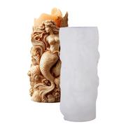 Mermaid Candle Mold, Non Stick Silicone Mold, Reusable Wax Candles Maker, Decorative Candle Wax Molds for Soap Plaster Arts and Crafts Home Decor Table Centerpieces Beginner Family Crafting Projects