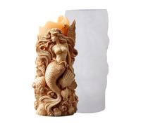 Mermaid Candle Mold, Reusable Silicone Crafting Casting | Tail Three Dimensional 0.6 Pounds Artistic Resin Tool Optimized for Creating Elegant Decorative Table Centerpieces