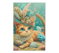 Mermaid Cat Puzzles for Adults, 500 Piece Jigsaw Puzzles, Interlock Ideally, Home Decor for Men Women
