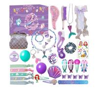 Mermaid Christmas Advent Countdown Calendar - 24 Day Jewelry Box, Sparkling Holiday Ornament Set, Decorative Treasure Collection, Fantasy Role Play Gift | For Kids Girls Daughter And Granddaughter Hol