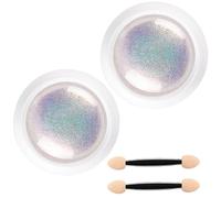 Mermaid Chrome Nail Powder, 2PCS 0.3g Nail Chrome Powder, Kit with Sponge Stick, DIY Pearl for Gel Polish Art Decoration, Decor