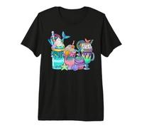 Mermaid Coffee Beach Summer Aesthetic Ocean Shake Graphic Premium T-Shirt