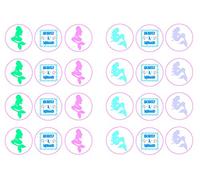 Mermaid Collection 24 x Cupcake / Cake Toppers Choice of Wafer Paper or Icing (1.5" Uncut Wafer Paper Toppers x 24)