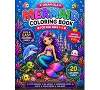 Mermaid Coloring Book for Kids Ages 4-8: Cute and Easy Mermaid Coloring Pages with Sea Animals, Shells and Ocean Friends