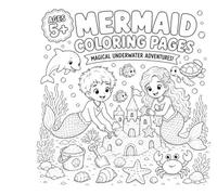 Mermaid Coloring Book for Kids Ages 5-8: Cute Boy and Girl Mermaid Coloring Pages with Magical Underwater Adventures