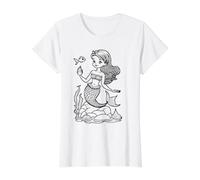 Mermaid Coloring Page to Color Yourself Value Graphic T-Shirt, Women, White, M