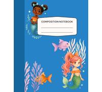 Mermaid Composition Notebook: Ocean Sea Aesthetic, Wide Ruled Primary Paper, 110 Pages Journal for College, School, Office and Work