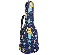 Mermaid Corgis Blue Guitar Gig Bag Guitar Backpack with Adjustable Shoulder Strap Guitar Case for Under 42 Inch Bass Classical Folk Guitar