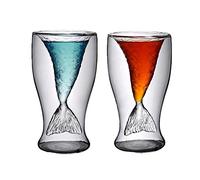 Mermaid Cups, Mermaid Gifts for Women, 2 Pack Novelty Mermaid Tail Cup Mug, Cool Cute Wine Tumbler Decorative Shot Glasses for Whiskey Cocktail, Mother's Day Birthday Gift for Wife Mom Girl Lover