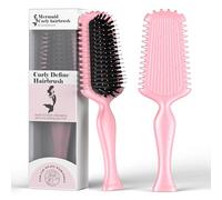 Mermaid Curly Hair Brush Volume Curly Defining Brush for Effortlessly Detangling Shaping and Styling Curls, Curl Brushes Suitable for All Wet or Dry Hair Types, Gifts Idea for Women and Men (Pink)