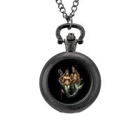 Mermaid Cute Queen and King Classic Quartz Pocket Watch Vintage Men's Pocketwatch with Chain Christmas Gifts for Father Husband Boyfriend