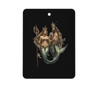 Mermaid Cute Queen And King Hanging Car Air Fresheners 1Pcs Aromatherapy Tablets Automotive Fragrance Scented Card Decor Square
