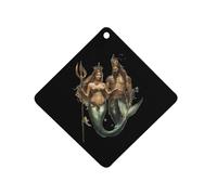 Mermaid Cute Queen And King Hanging Car Air Fresheners 1Pcs Aromatherapy Tablets Automotive Fragrance Scented Card Decor Rhombus