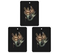 Mermaid Cute Queen And King Hanging Car Air Fresheners 3Pcs Aromatherapy Tablets Automotive Fragrance Scented Card Decor Square