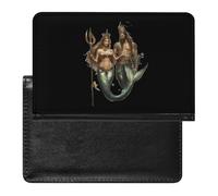 Mermaid Cute Queen and King Travel Passport Covers Unisex Wallet Holder Slim RFID Blocking Card Case Protector Essentials