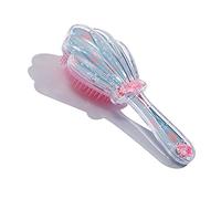 Mermaid Detangler Hair Brush, Detangling Hair Comb Christmas Shell Glitter Comb Hairbrush Massage Scalp No Pain Detangler for Dry & Wet Hair Kids Girls Woman (Pink)