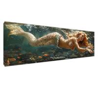 Mermaid Diamond Art Kits Adults, 5D Dimond Painting Cute Paint by Numbers for Adults, Large Diamond Art 47.24 x 15.75 inches, DIY Crystal Rhinestone Cross Stitch Craft Bedroom Decor, Gifts Men G2-501