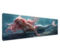 Mermaid Diamond Art Kits Adults, 5D Dimond Painting Landscape Paint by Numbers for Adults, Large Diamond Art 41.34 x 13.78 inches, DIY Crystal Rhinestone Cross Stitch Craft Gifts Bedroom Decor G2-417