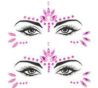 Mermaid Face Gemstones Stick Jewels for Women Festival, Carnival, Party, EDC, Halloween Cosplay Costume, Face Makeup Glitter Stones Face (Pink)