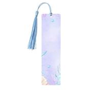 Mermaid Fish Scale Bookmark Ocean Seashell Wooden Bookmark with Tassel Book Mark for Women Men Reading Page Markers Gifts for Book Lovers