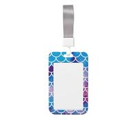 Mermaid Fish Scale Print Badge Holder with Breakaway Lanyard,Work Name Tag Breakaway Lanyard Id Card Protector Case