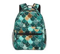 Mermaid Fish Scale Print Casual Daily Bookbag, 20 * 29 * 40cm Durable Basic Backpack For Travel And Vacation Classics Daypack