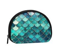 Mermaid fish scale print Coin Purse with Zipper Mini Coin Pouch Small Change Wallet for Men Women Coin Bag Personalized Credit Card Bags Everything Storage Pouch for Headset ID Key Lipstick